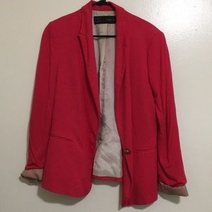 Zara basic red blazer